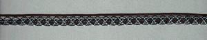 IEMESA 3155/R1 Мерсеризованное хлопковое кружево, ширина 13 мм, цвет коричневый со светло-голубым