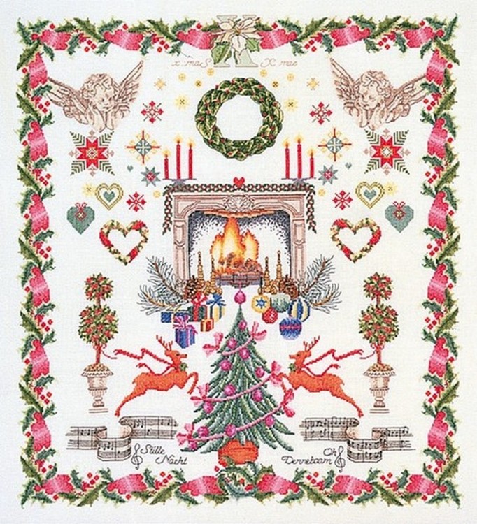 Набор для вышивания Thea Gouverneur 2077 Christmas Design (Рождественский сэмплер)