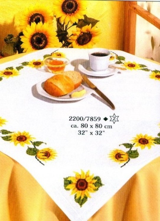 Набор для вышивания Vervaco 2200/7859 Скатерть "Подсолнухи"