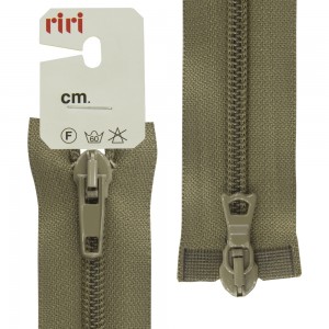 Riri 2519755/55/2814 Молния спираль, разъемная, 2 замка, 6 мм, 55 см, бежево-зеленый светлый
