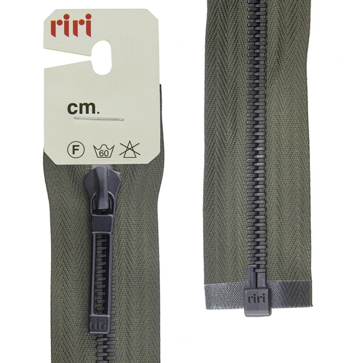 Riri 3054592/70/2816 Молния металлическая, разъемная, 6 мм, 70 см, темный хаки