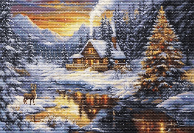 Набор для вышивания Luca-S G721 Зимний вечер в горах Набор для вышивания Luca-S G721 Зимний вечер в горах