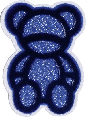 HKM 43197 Термоаппликация "Медведь с синими блёстками"