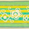 SAFISA 25239-38-02 Лента с рисунком, ширина 38 мм, цвет зеленый/желтый