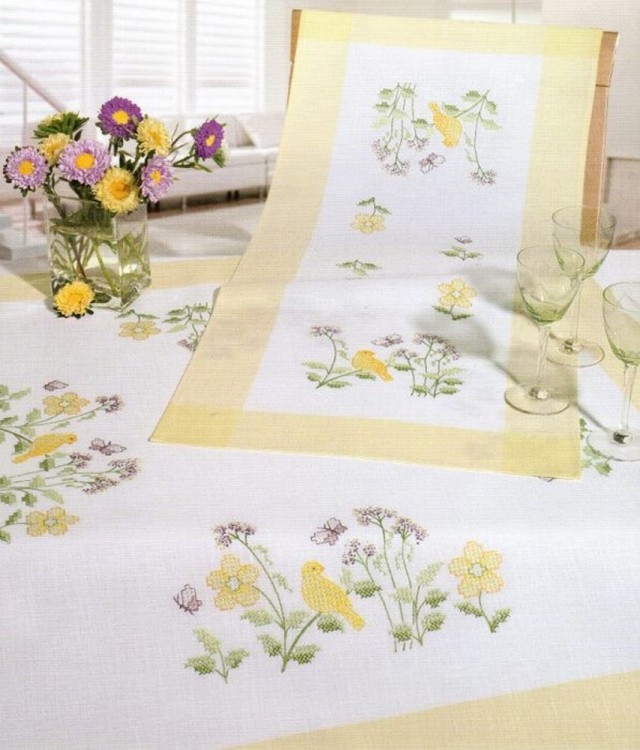 Набор для вышивания Rico Design 67196.52.21 Скатерть "Полевые цветы"