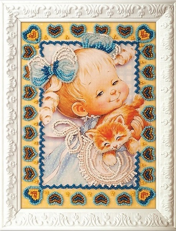 Набор для вышивания Радуга бисера В-504 Милый котёнок