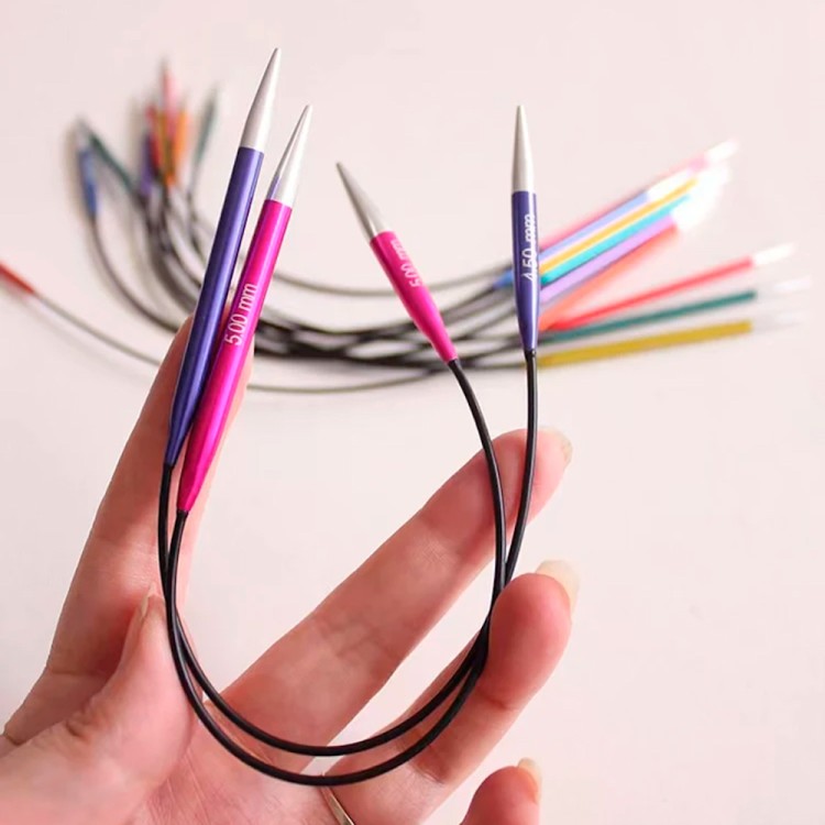 KnitPro Спицы круговые укороченные асимметричные "Zing" 4.5 и 7 см