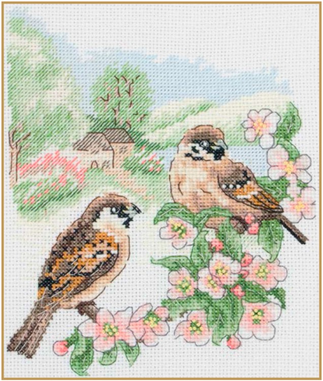 Набор для вышивания Anchor PCE0500 Spring Sparrow (Весенний воробей)