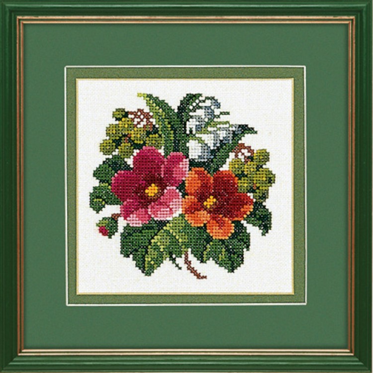 Набор для вышивания Eva Rosenstand 14-117 Rosa. Orange blomster (Роза. Оранжевые цветы)