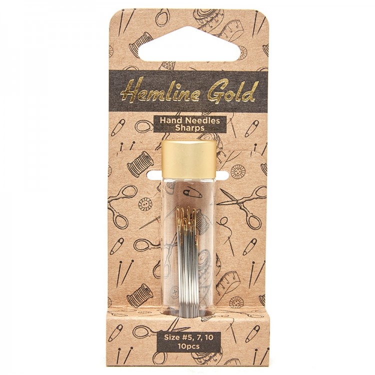 Hemline 288G.510.HG Иглы для ручного шитья с острым кончиком в баночке 5-10