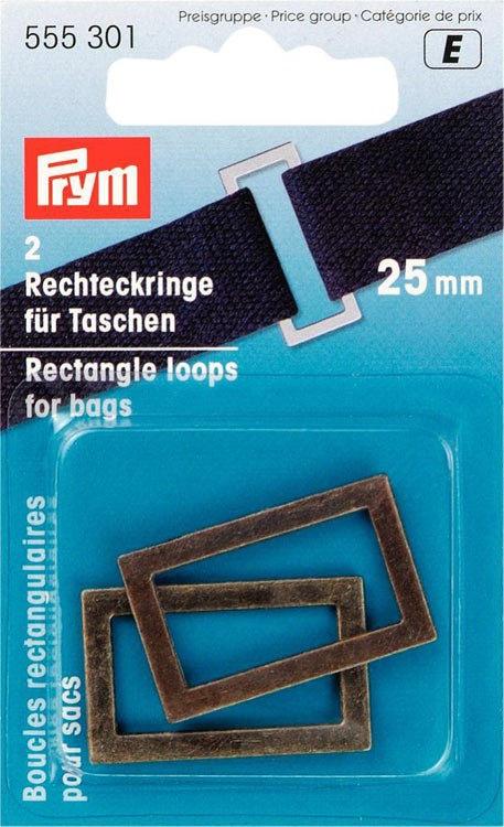 Prym 555301 Прямоугольные кольца для сумок 25 мм
