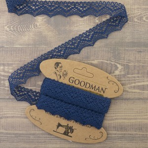 Goodman K-5003-242 Кружево плетеное, ширина 25 мм, цвет синий, 5 м