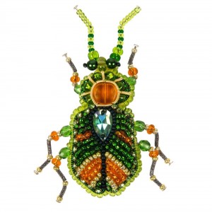 Crystal Art БП-329 Брошь "Зелёный жук"