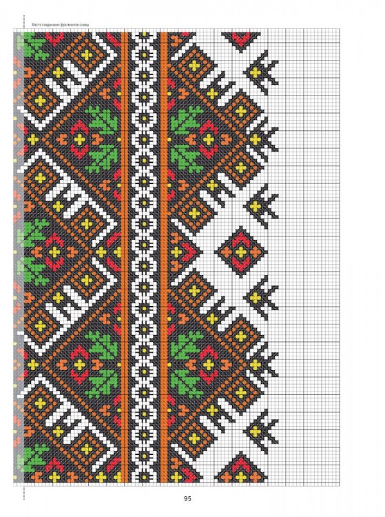 Старинные русские мотивы для вышивания крестом. Более 300 аутентичных узоров в виде подробных схем