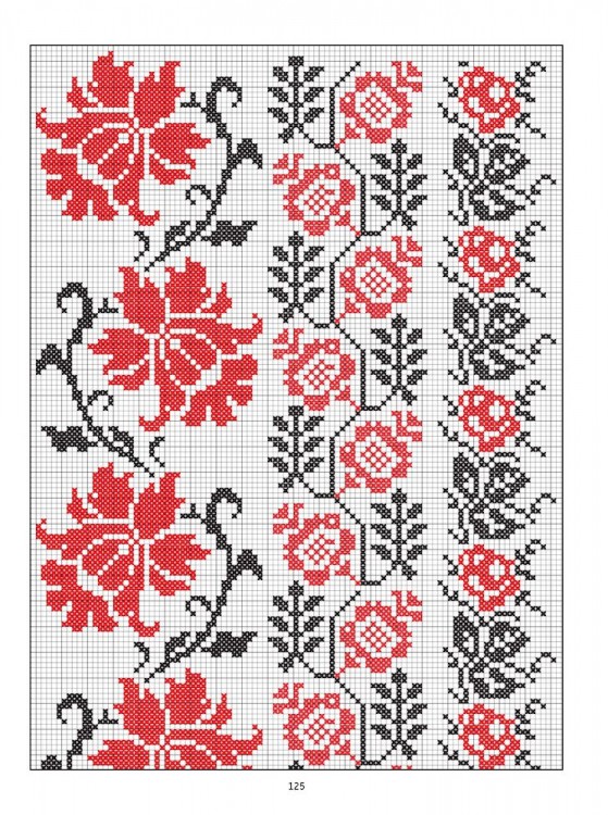 Старинные русские мотивы для вышивания крестом. Более 300 аутентичных узоров в виде подробных схем