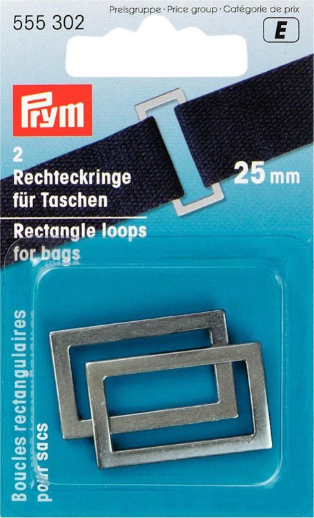 Prym 555302 Прямоугольные кольца для сумок 25 мм