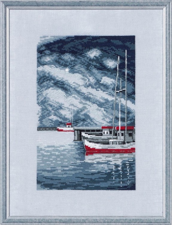 Набор для вышивания Permin 12-0165 Pier and boats (Пирс и лодки)