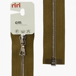 Riri 3000079/60/2223 Молния металлическая, разъемная, на атласной тесьме, 4 мм, 60 см, светло-коричневый