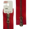 Riri 3569220/80/2407 Молния металлическая, разъемная, 2 замка, 6 мм, 80 см, красный