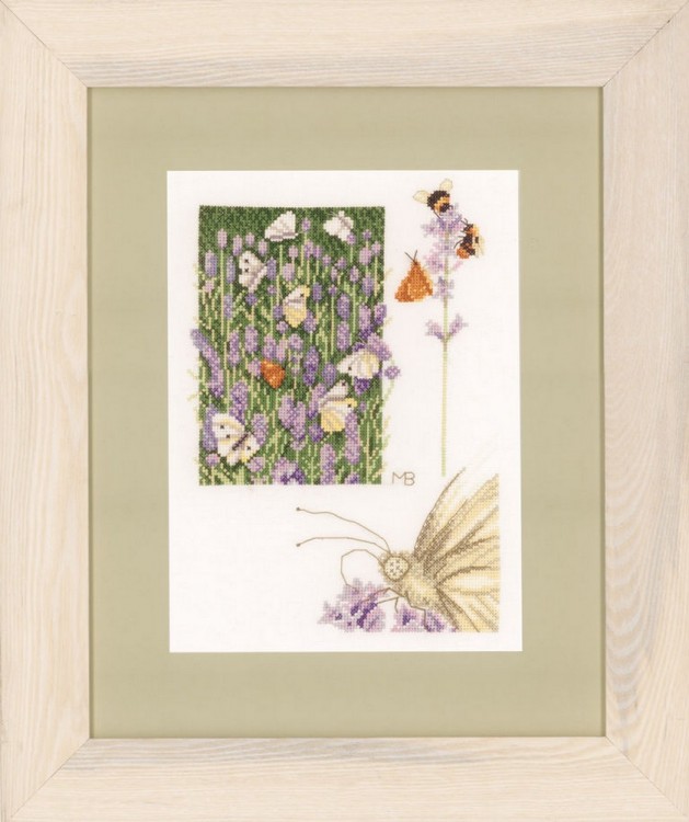 Набор для вышивания Lanarte PN-0147505 Lavender field with butterfly