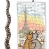 Набор для вышивания Le Bonheur des Dames 4615 Закладка "Marque Page Chats Parisiens (Коты Парижане)"
