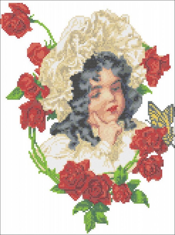 Набор для вышивания Каролинка КТКН 170 Девочка в розах
