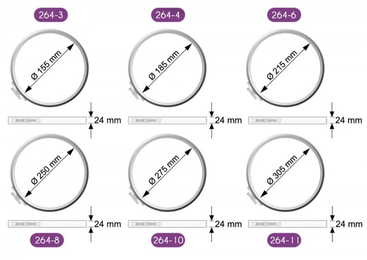 Klass&Gessmann 264-3 Пяльцы для вышивания круглые с замком и креплением для стола