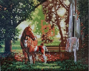 Painting Diamond GF0024 Лошадь с жеребенком