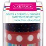 Docrafts PMA462301 Лента клейкая декоративная с рисуком Spots & Stripes Brights