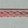 IEMESA 3155/A3 Мерсеризованное хлопковое кружево, ширина 13 мм, цвет пыльно-розовый с сиренево-желтым