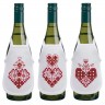 Набор для вышивания Permin 78-0633 Фартучки на бутылку "Красные сердечки" (3 шт)