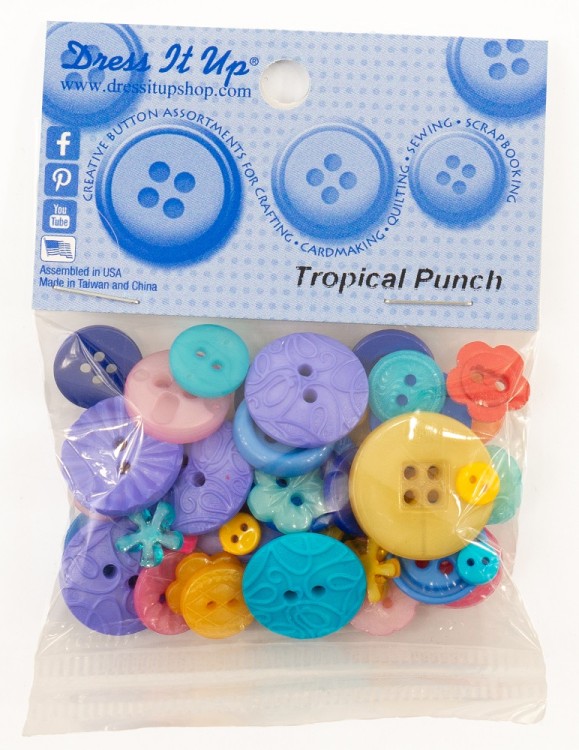 A Jesse James 6590 Пуговицы "Тропический пунш" A Jesse James 6590 Пуговицы "Тропический пунш"