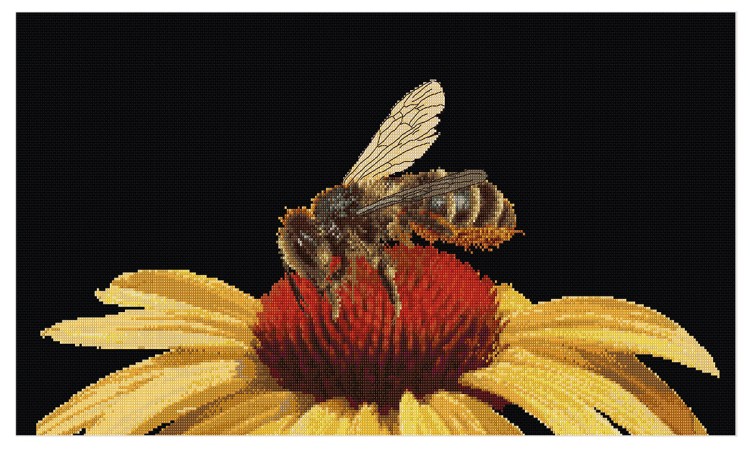 Набор для вышивания Thea Gouverneur 585.05 Bee on yellow flower (Пчела на желтом цветке)