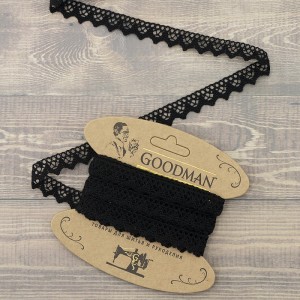 Goodman K-5004-13 Кружево плетеное, ширина 12 мм, цвет черный, 5 м
