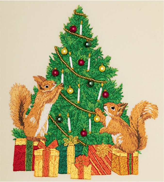 Набор для вышивания Панна JK-2271 Бельчата украшают елку