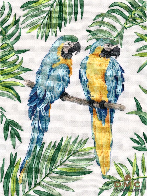 Набор для вышивания Овен 1348 Сине-желтые ара