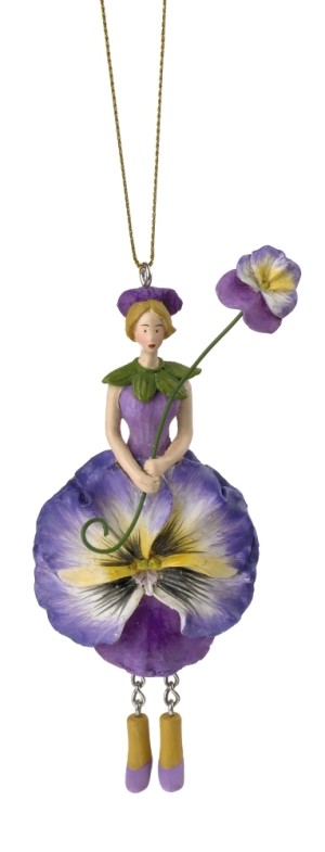 Fiebiger Floristik 850085-607 Фигурка декоративная, Blumenmadchen "Анютины глазки"