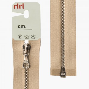 Riri 3000079/60/2230 Молния металлическая, разъемная, на атласной тесьме, 4 мм, 60 см, бежевый