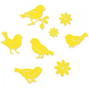 Efco 3446308 Набор самоклеящихся декоративных элементов на клеевой основе "Цветы и птицы"