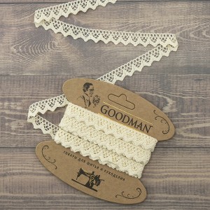 Goodman K-5004-02 Кружево плетеное, ширина 12 мм, цвет молочный, 5 м