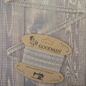 Goodman K-5001-186 Кружево плетеное, ширина 10 мм, цвет льняной, 5 м