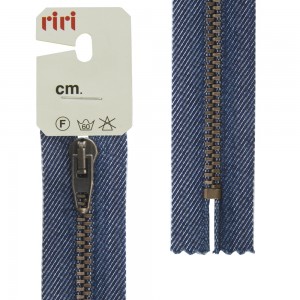 Riri 2513093/18/8002 Молния металлическая, неразъемная, 4 мм, 18 см, синий джинс