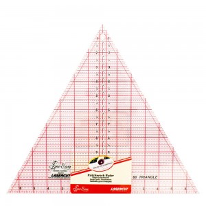 Hemline NL4173 Линейка-треугольник с углом 60*, разметка в дюймах, размер 12" x 13 7/8"