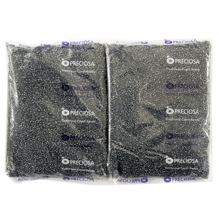 Preciosa Ornela 331-29001-10/0-47010 Серый с серебряным прокрасом прозрачный бисер 10/0 1000 г