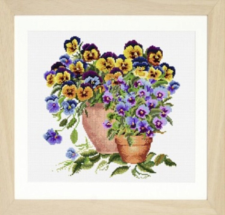 Набор для вышивания Thea Gouverneur 601A Pansies (Анютины глазки)