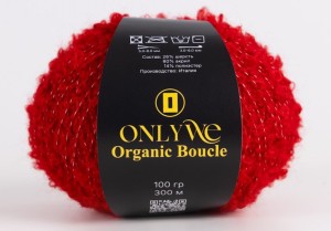 OnlyWe MBU16 Organic boucle Красная пряжа буклированная (2 шт)