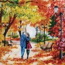 Набор для вышивания Белоснежка 9042-СМ Осенний парк, скамейка, двое