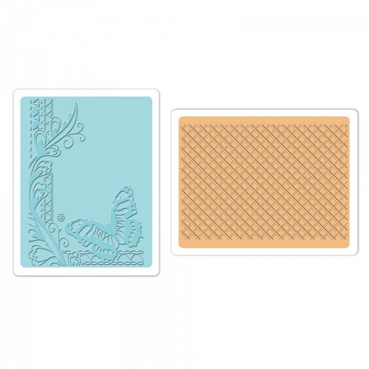 Sizzix 658483 Набор папок для эмбоссирования Texture Fades Butterfly Lattice Set