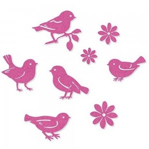 Efco 3446335 Набор самоклеящихся декоративных элементов на клеевой основе "Цветы и птицы"