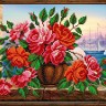 Набор для вышивания Вышиваем бисером В-123 Розы в вазе